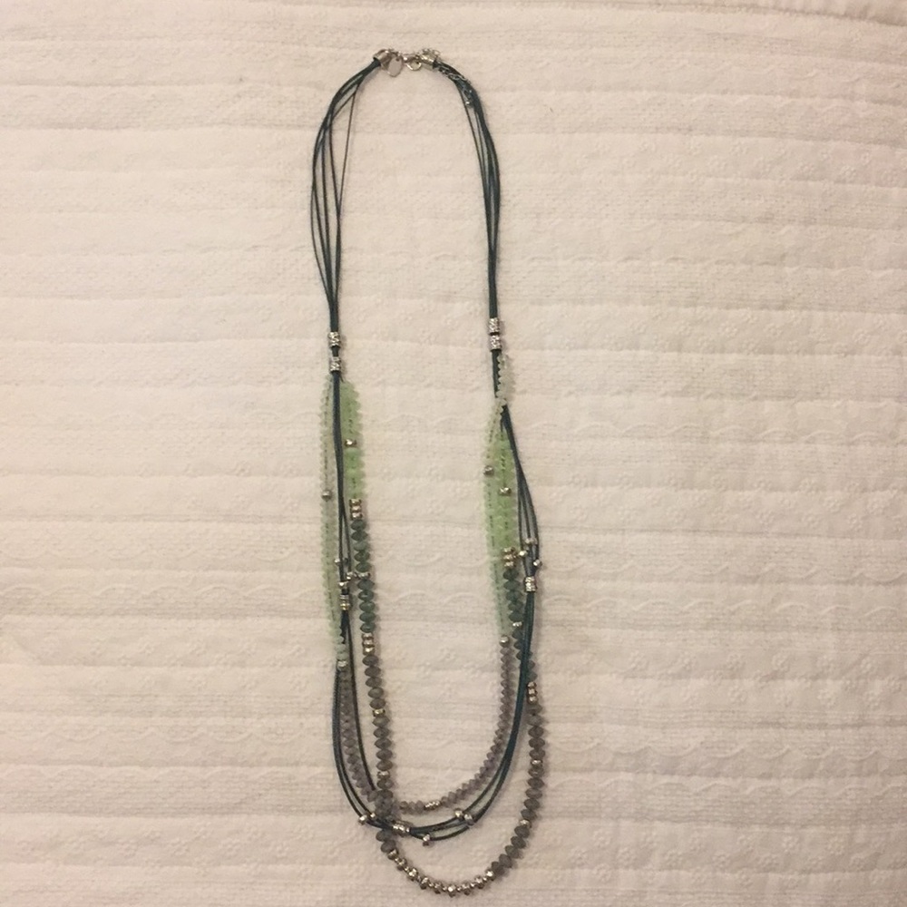 Green and silver necklace